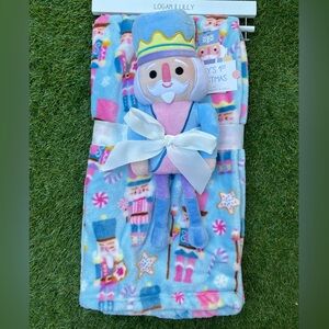 Blue Nutcracker Baby Blanket & Plushie Set